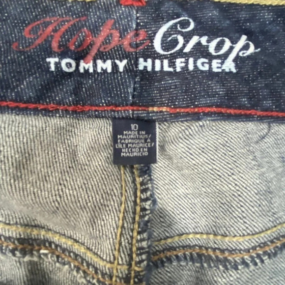 TOMMY HILFIGER Hope Crop Size 10 Denim Blue Washed Jeans Capri Pants - Picture 5 of 6